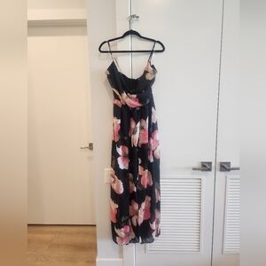 NEW Black and Pink Spaghetti Strap Maxi Dress